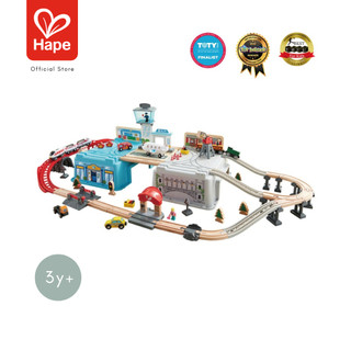 Hape Super City Scape Transport Bucket	รางรถไฟธีมในเมือง ชุดใหญ่จัดเต็ม พร้อมถังเก็บ	3Y+