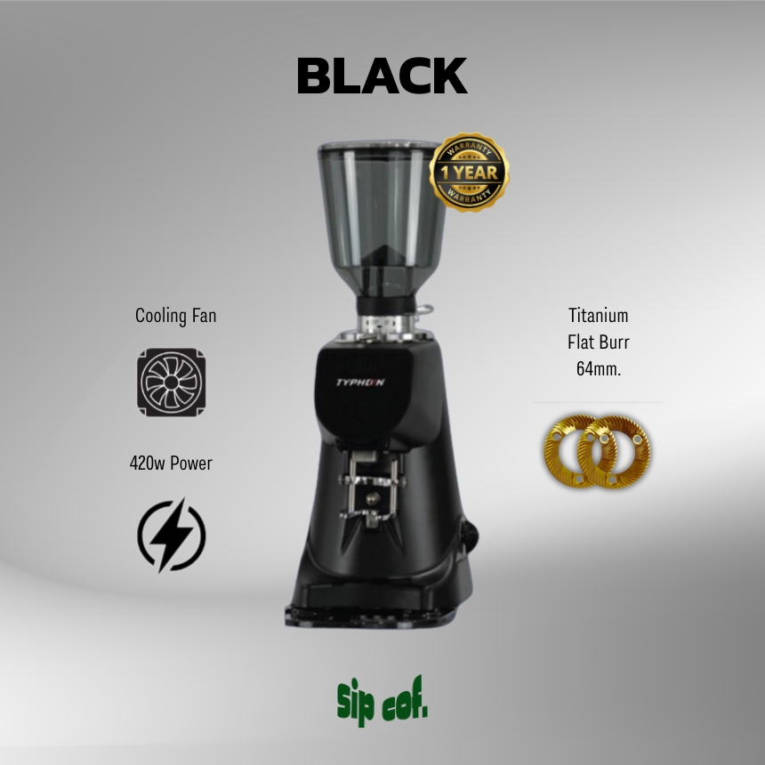 ( BLACK ) TYPHOON S70 V.4 🔥ยอดนิยม🔥 เครื่องบดกาแฟอัตโนมัติ On Demand เหมาะร้านกาแฟ รับประกัน 1 ปี