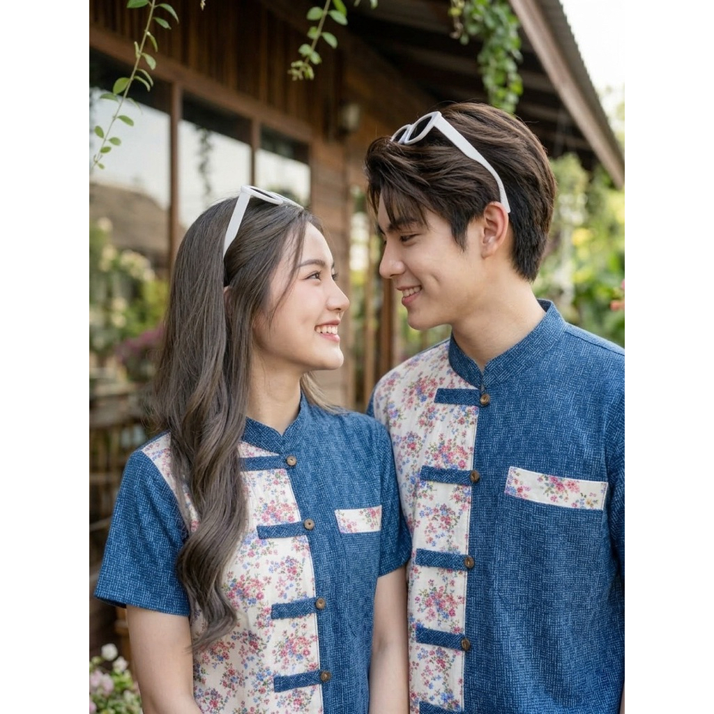 เสื้อพื้นเมืองคอจีน คู่ ชาย/หญิง รูปที่ 5