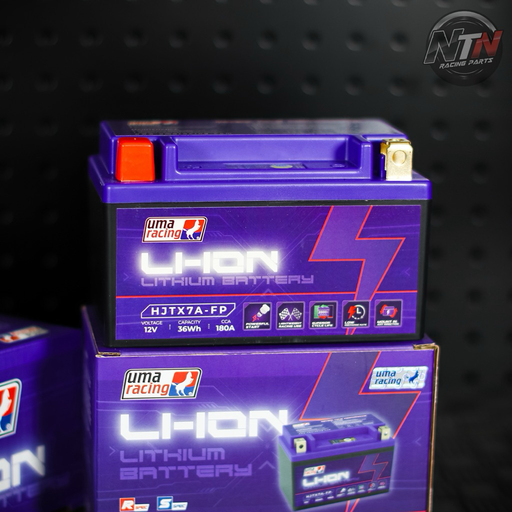 แบตเตอรี่ลิเธียม LITHIUM BATTERY แบตเตอรี่ลิเธียม Uma Racing 7A-12V 150x70x92 mm.