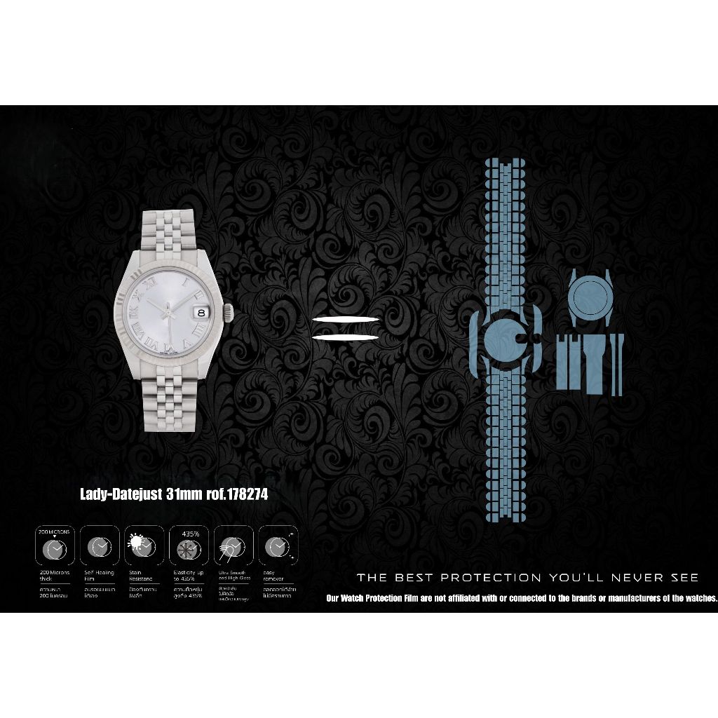 178274 Datejust Jubilee 31mmฟิล์มป้องกันรอยนาฬิกา Watch Protection Film for Rolex Lady-Datejust Jubi