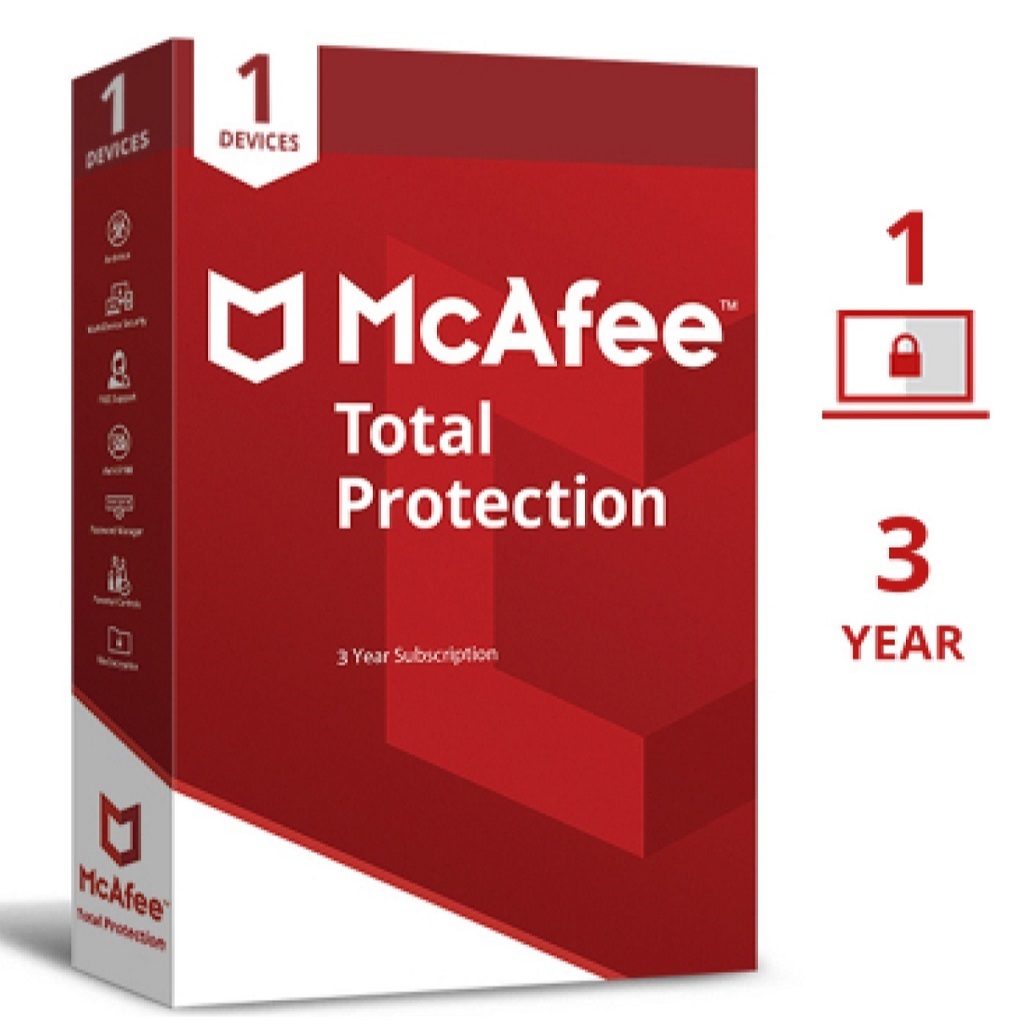 McAfee Total Protection Antivirus Software 1 Device, 3 Years Licensed