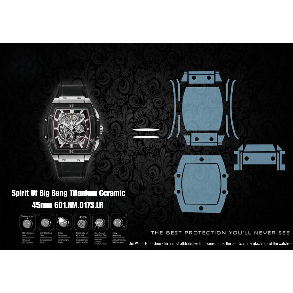 ฟิล์มป้องกันรอยนาฬิกา Watch Protection Film for Hublot Spirit of Big Bang Titanium Ceramic 45mm 601.
