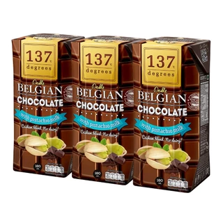 (ยกลัง) 137 ดีกรี นมพิสตาชิโอ สูตรดับเบิ้ลช็อคโกแลต ขนาด 180ml x pack of 3x12 (Pistachio Double Chocolate)