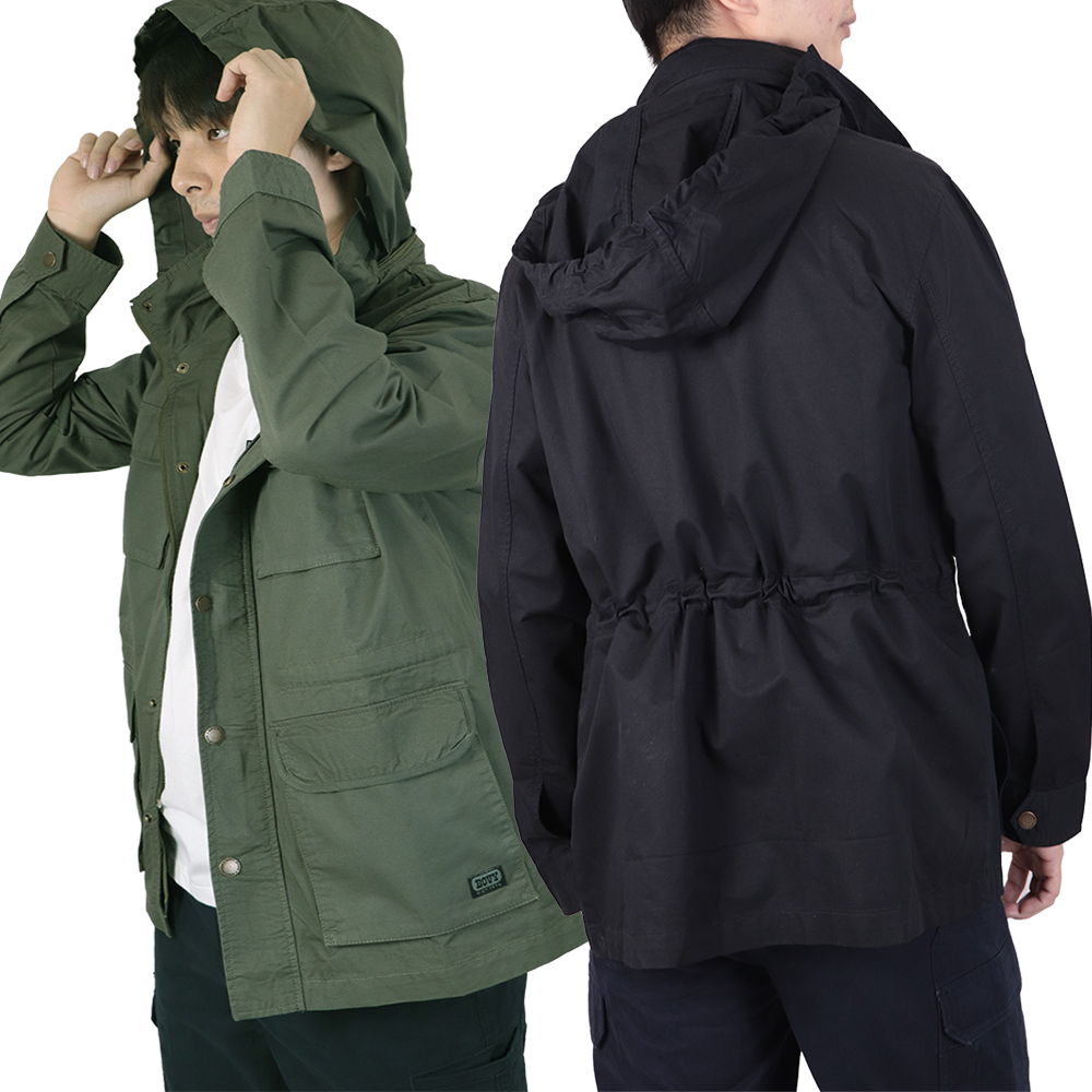 MIKITARY MEN JACKET - เสื้อแจ็คเก็ตunisex ฮู้ดซิ้ป camping BJ7175
