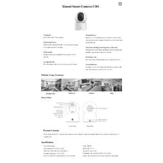 XIAOMI SMART CAMERA C301 กล้องวงจรปิด wifi 3MP ฟรีคลาวด์บันทึก ใช้ร่วมกับ Google Home & Amazon Alexa