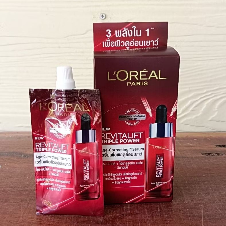 ( 6 ซอง) LOreal Paris Revitalift Triple Power Age-Correcting Serum 6 ml