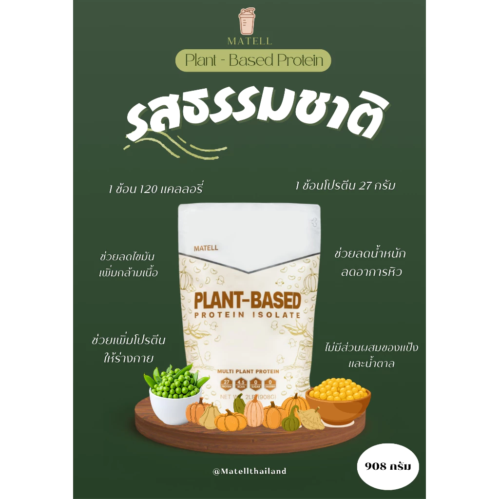 MATELL Plant-Based Protein Isolate แพลนต์เบสต์โปรตีน โปรตีนจากพืช7ชนิด thumbnail 6