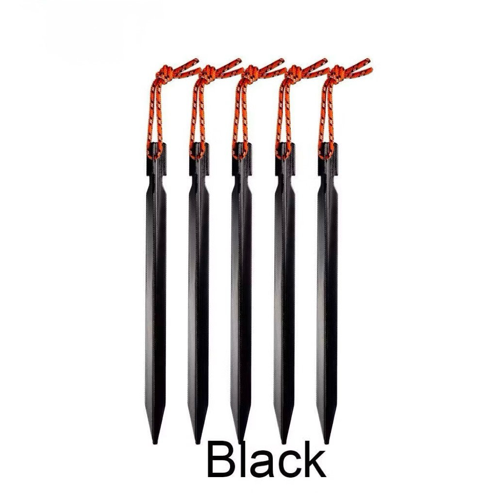 ลดราคา สมอบก ลูมิเนียม 3แฉก พร้อมเชือกปลายแบบยาว สีดำ น้ำหนักเบา Ultralight ราคาถูก สีดำ