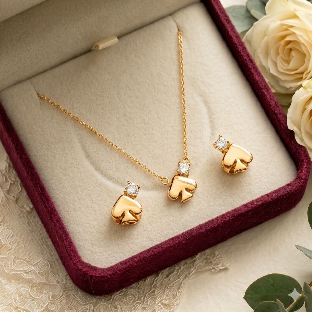 ต่างหู สร้อยคอ Everyday Spade Metal Studs/Mini Pendant