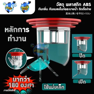 SaunGlin กันแมลงในท่อน้ำทิ้งแบบใช้แรงผลักแม่เหล็กในการปิด-เปิด