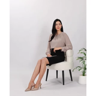 "Julia Blouse" ~ New2026 เสื้อแขนยาวชีฟอง ใส่ทำงานสวยสุภาพ แพทเทิร์นสวยใส่สบาย