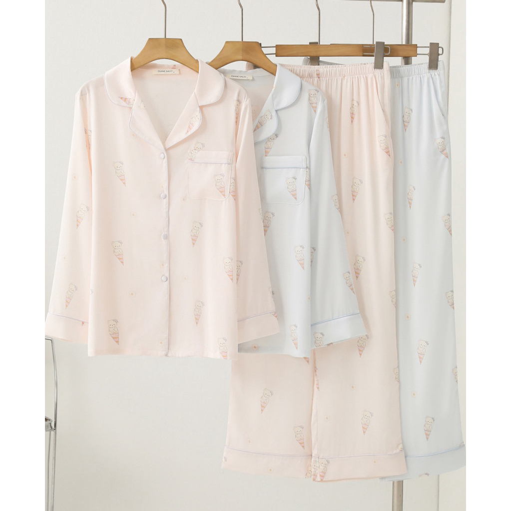 ชุดนอนผ้า Silk Satin พรีเมียม(Diane Sally brand)
