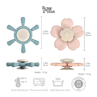 Altair & Vega : Suction Spinner Toy สปินเนอร์ ของเล่นเด็ก Montessori Toy ซิลิโคน Food Grade ติดโต๊ะ/กระจก เสริมพัฒนาการ
