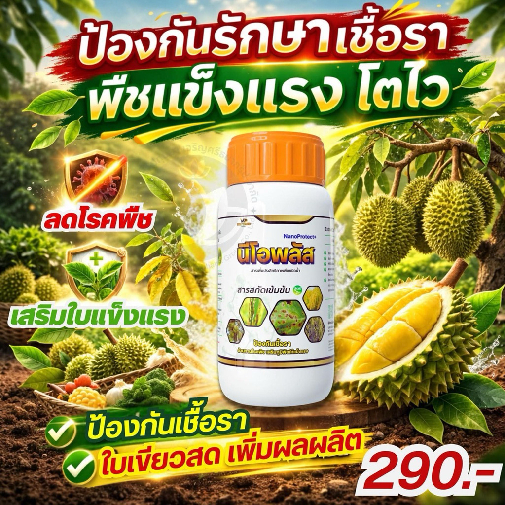 นีโอพลัส (NeoPlus) ป้องกันเชื้อรา ใบจุดใบ ไหม้ราสนิม ขนาด 1 ลิตร