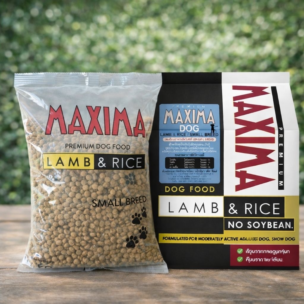 อาหารสุนัข Maxima Lamb & Rice 1 กิโลกรัม บำรุงขนและผิวหนัง สำหรับหมาพันธุ์เล็ก