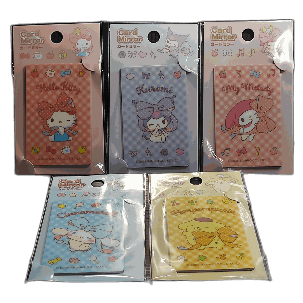กระจกพกพา Sanrio แซนริโอ Card Mirror กระจกการ์ด เสียบกระเป๋าตังค์ได้ ของแท้จากญี่ปุ่น มี 4 ลาย