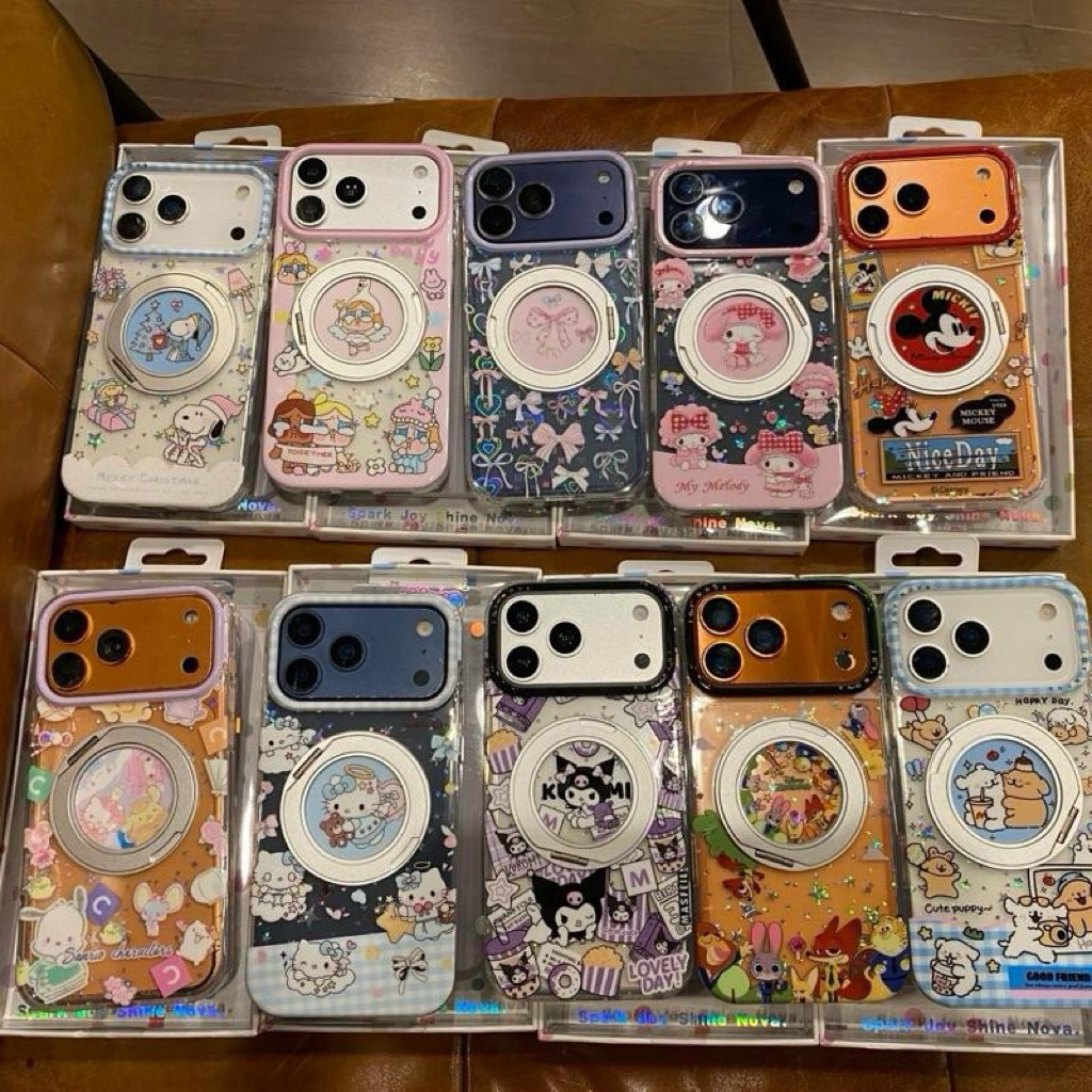 เคสอะครีลิคสกรีนลาย มีที่ชาร์จไร้สาย ขอบนิ่มหลังแข็ง วงแหวนตั้งได้ ปุ่ม Camera control ปิด