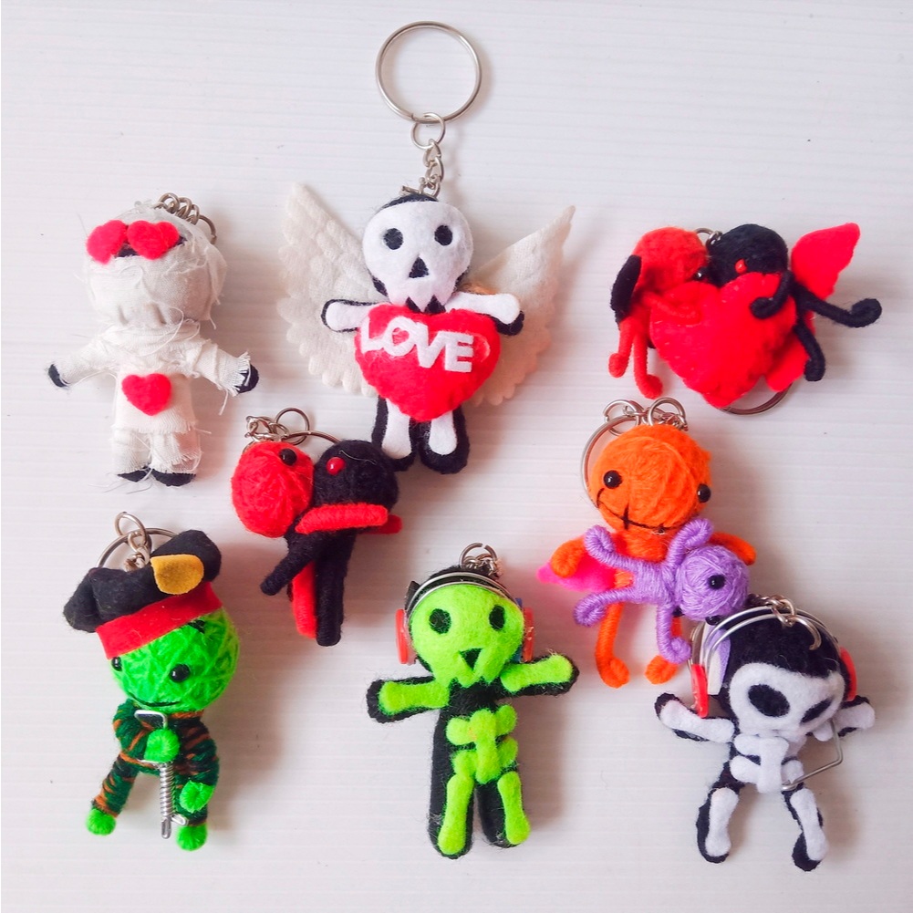 พวงกุญแจ ตุ๊กตาวูดู Unique Voodoo Doll Keychain – Handmade with Love for Bags and Keys #1