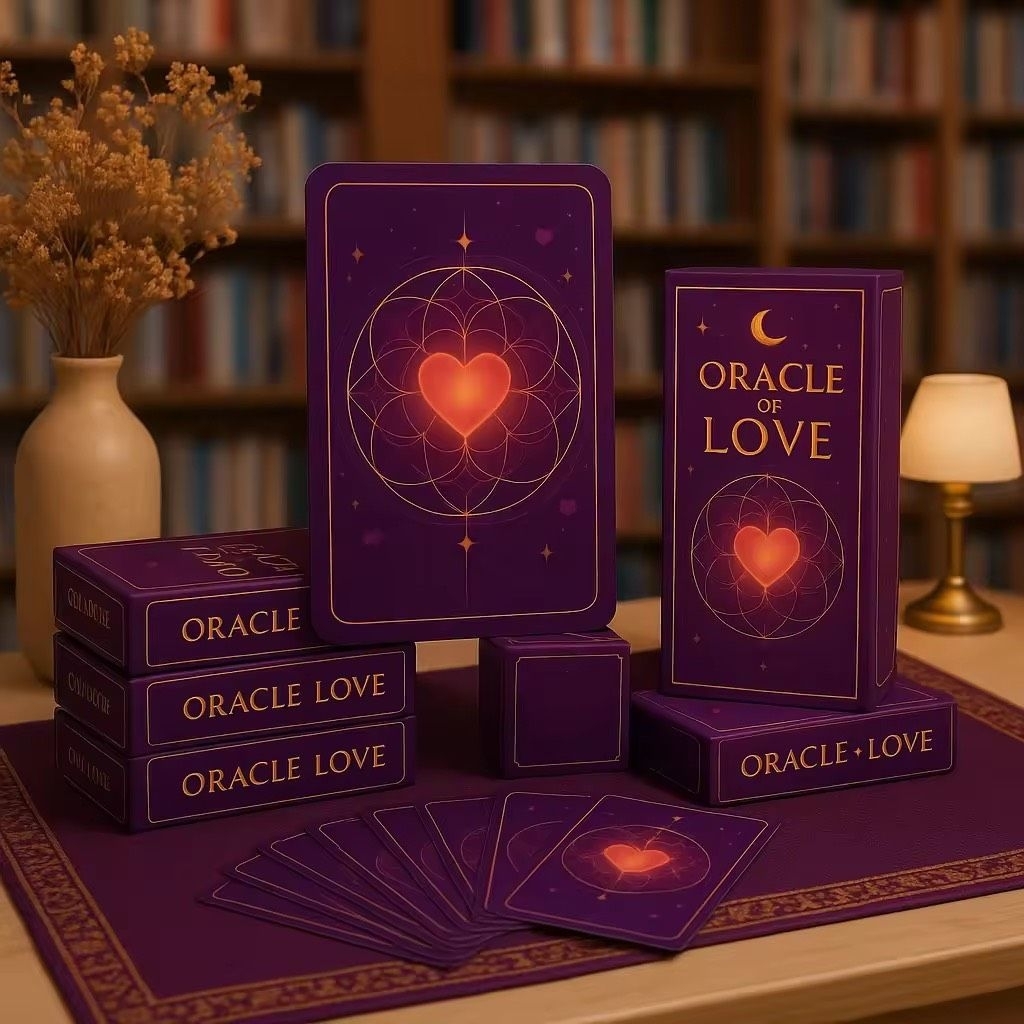 PINKVALO Oracle of Love ไพ่ทำนายความรัก 70 ใบ ไพ่ Oracle ดูดวงความรัก ความสัมพันธ์ ฮีลใจ