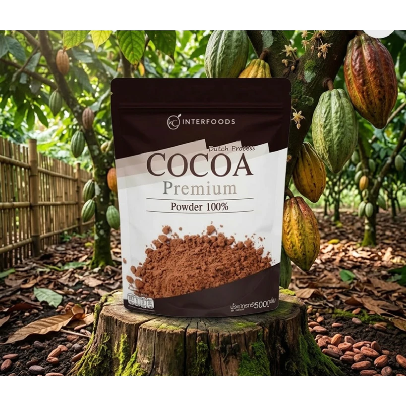 ( พร้อมส่ง!! ) ผงโกโก้ 100% สูตรพรีเมียมสีเข้ม 400 กรัม (Cocoa Powder 100%)🍫