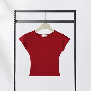 HELLDUL T0004เสื้อยืดคอกลมแขนสั้นเอวตัดสั้นผ้านุ่มสีหลายสี สไตล์คลาสสิก ส่งจากไทย