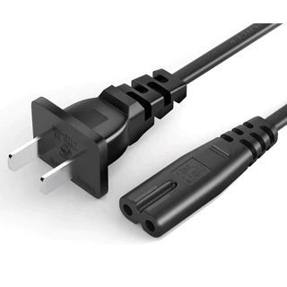 สายไฟ ac 2รู สาย AC Power 2 รู ปลั๊กเสียบ 2 ขาแบน หัวเสียบ 2 รู สายยาว 1.5 เมตร ขนาด 2*0.5 mm สำหรับเครื่องปริ้น วิทยุ แ