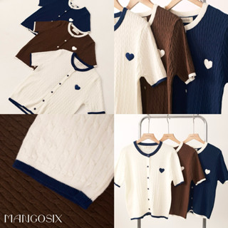 เสื้อโปโลแขนสั้นปักหัวใจ (E88)