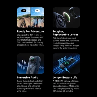 Insta360 X6 กล้อง 360 X5 X4 Air ถ่ายวิดีโอ 8K ภาพชัด กล้องแอคชั่น กันน้ำ ประกัน 1ปี Action Camera