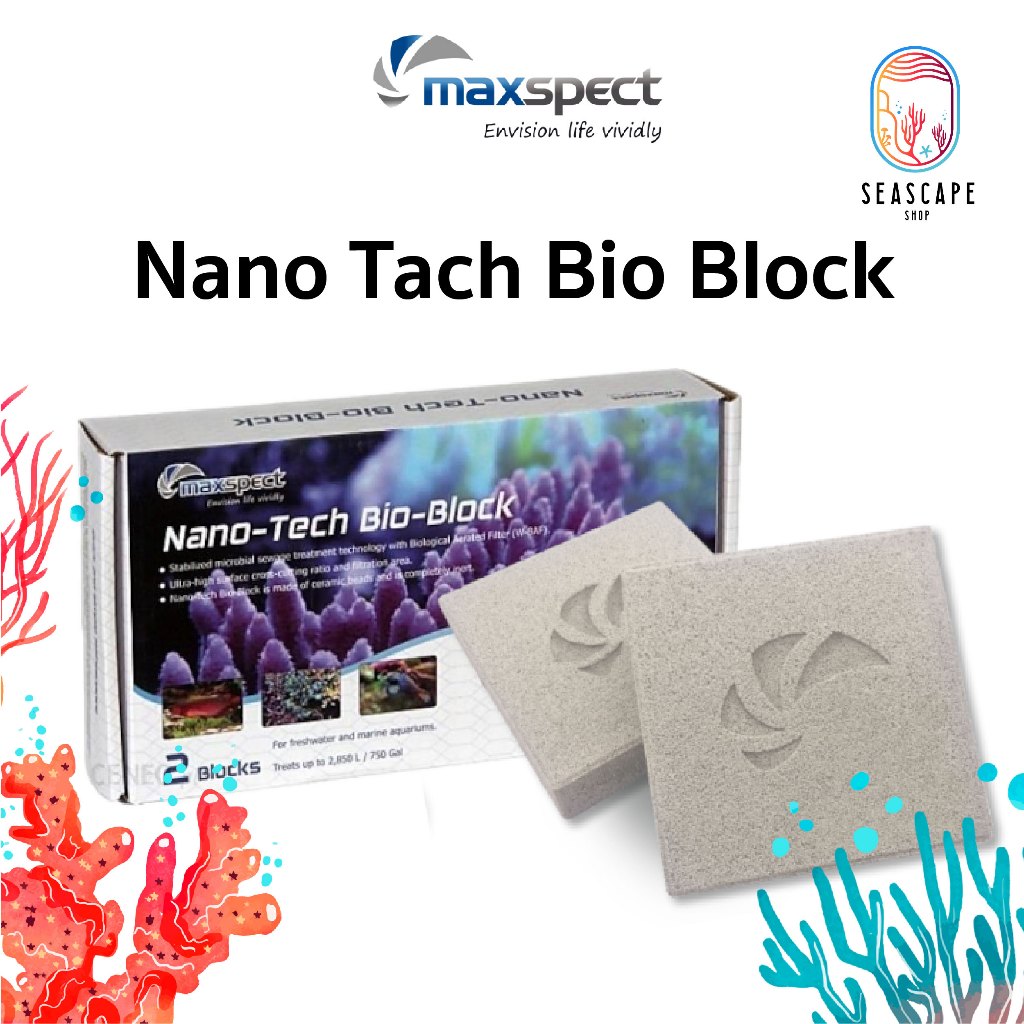 Maxspect Nano Tech Bio Block ไบโอมีเดียเซรามิคกรองน้ำ Maxspect Nano Tech Anaerobic Block กรองไนเตรท 