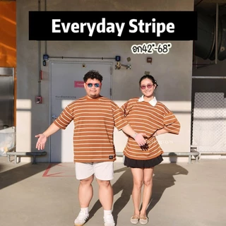 ริ้วเล็ก เสื้อยืดโอเวอร์ไซส์ อก42"-66"