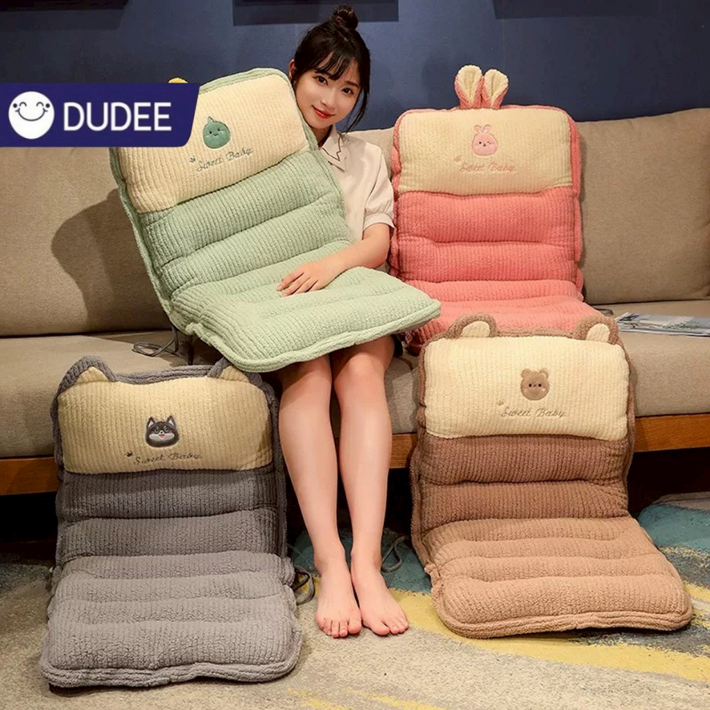 DUDEE เบาะรองนั่ง ทรงยาวลายการ์ตูน ใช้รองหลัง รองบนเก้าอี้ นุ่ม นั่งสบาย