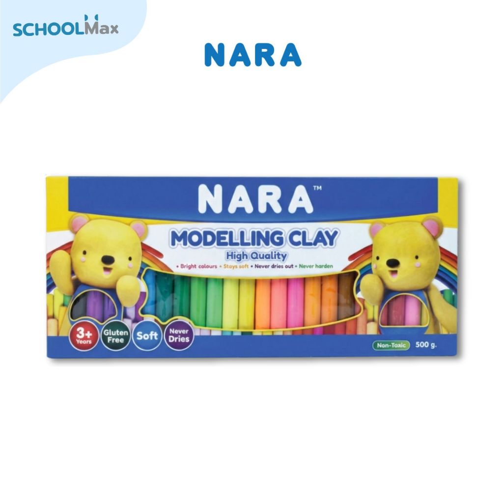 NARA ดินน้ำมัน ขนาด 500กรัม 24 สี แท่งกลม ไร้สารพิษ รุ่น BX-500 / ชิ้น