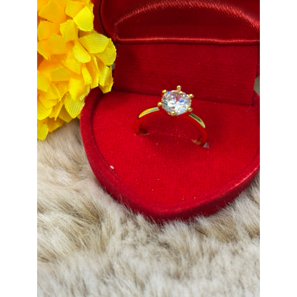 แหวนแฟชั่น แหวนชูเม็ดใหญ่ D19