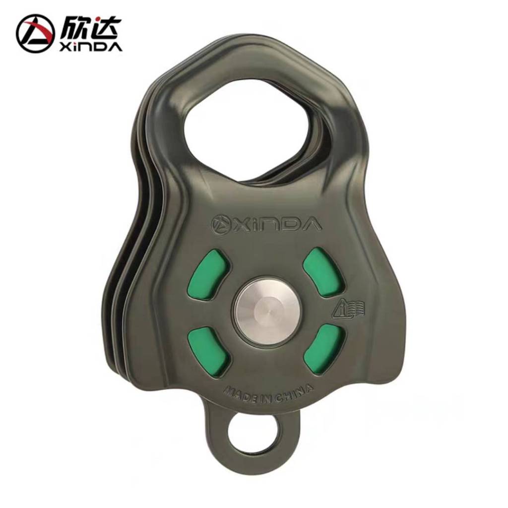 รอกคู่ Pulley 34 kN ยี่ห้อ : Xinda  H-PU01 สีเทา-เขียว
