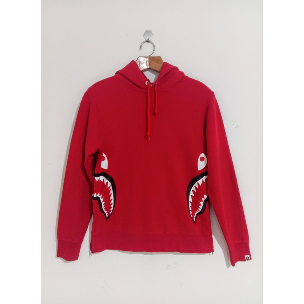 Bape Side Zip Shark Wide Pullover Hoodie เสื้อฮู้ดฉลาม BAPE มือสอง แท้ 💯% Size S ของปลอมยินดีคืนเงิน