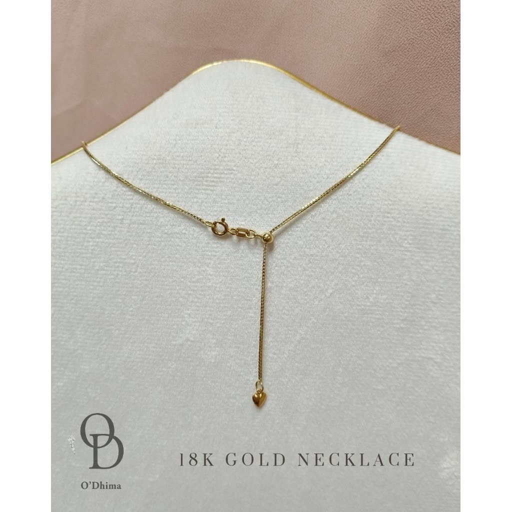 O'Dhima  สร้อยอิตาลีทอง 18K YG2.89g ความยาว 18 นิ้ว ปรับความยาวได้