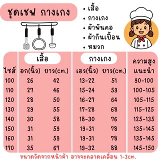 🏍️มีส่งแมส จาก กทม🇹🇭ชุดเชฟเด็ก ชุดพ่อครัว ชุดแม่ครัว เชฟ Chef costume
