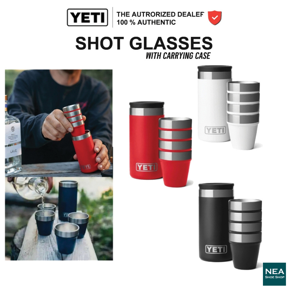 [อย่าลืม ทาเกลือที่ขอบแก้วด้วยนะ!] YETI SHOT GLASSES WITH CARRYING CASE กระบอกน้ำ เยติ ลิขสิทธิ์แท้