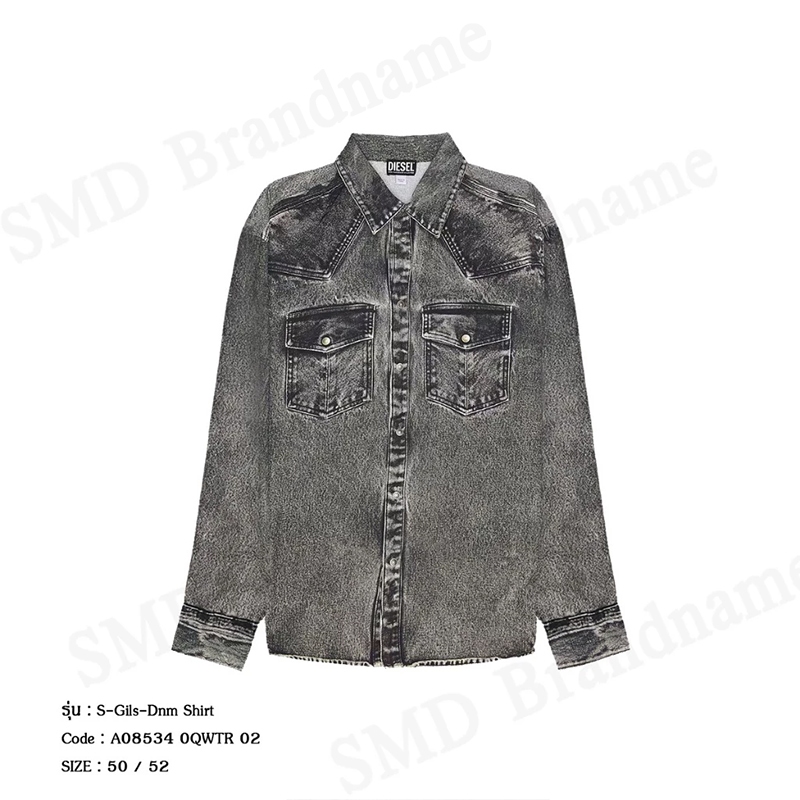 Diesel เสื้อเชิ้ตแขนยาวผู้ชาย รุ่น S-Gils-Dnm Shirt Code: A08534 0QWTR 02