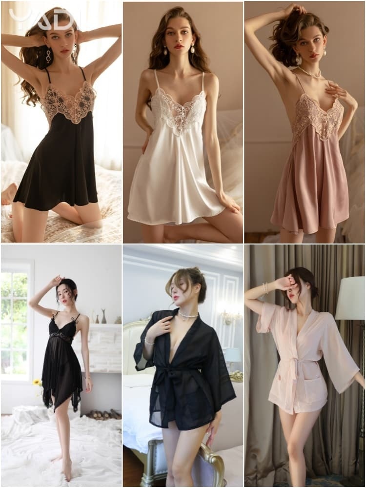 【YADI】🔥พร้อมส่ง ❤️ ชุดนอน ชุดคลุมเซ็กซี่ สไตล์ญี่ปุ่น Lace Kimono น่ารัก