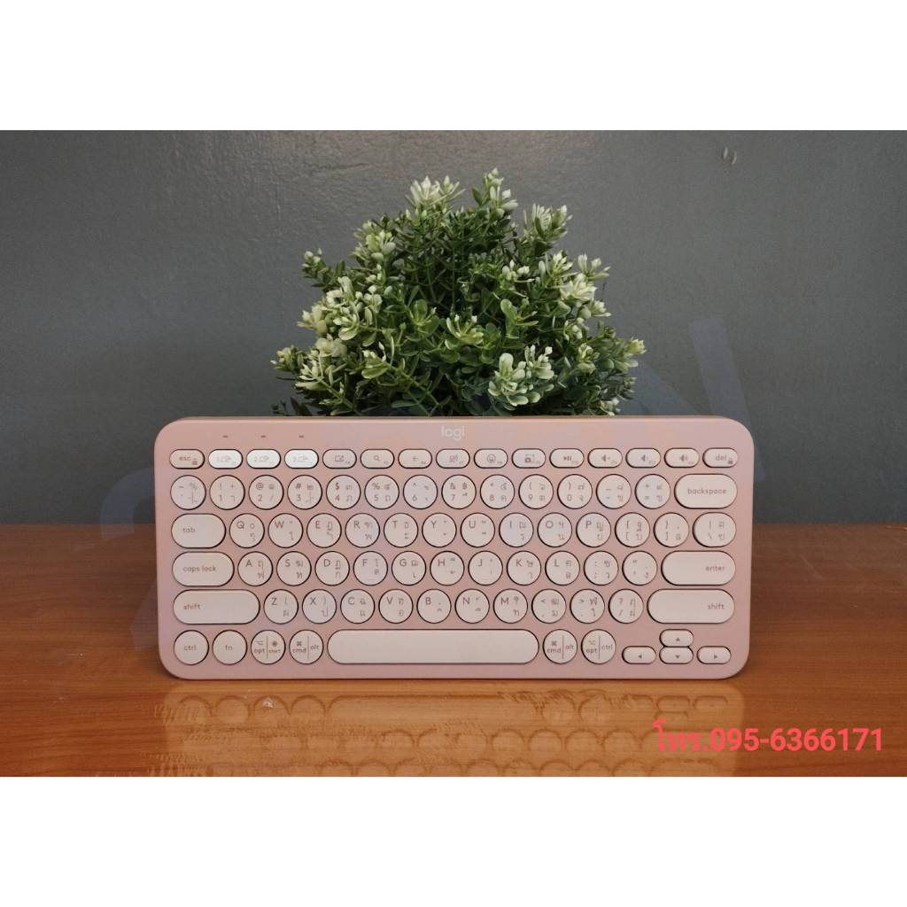 LOGITECH คีย์บอร์ดไร้สาย รุ่น K380S-BLUETOOTH สีชมพู