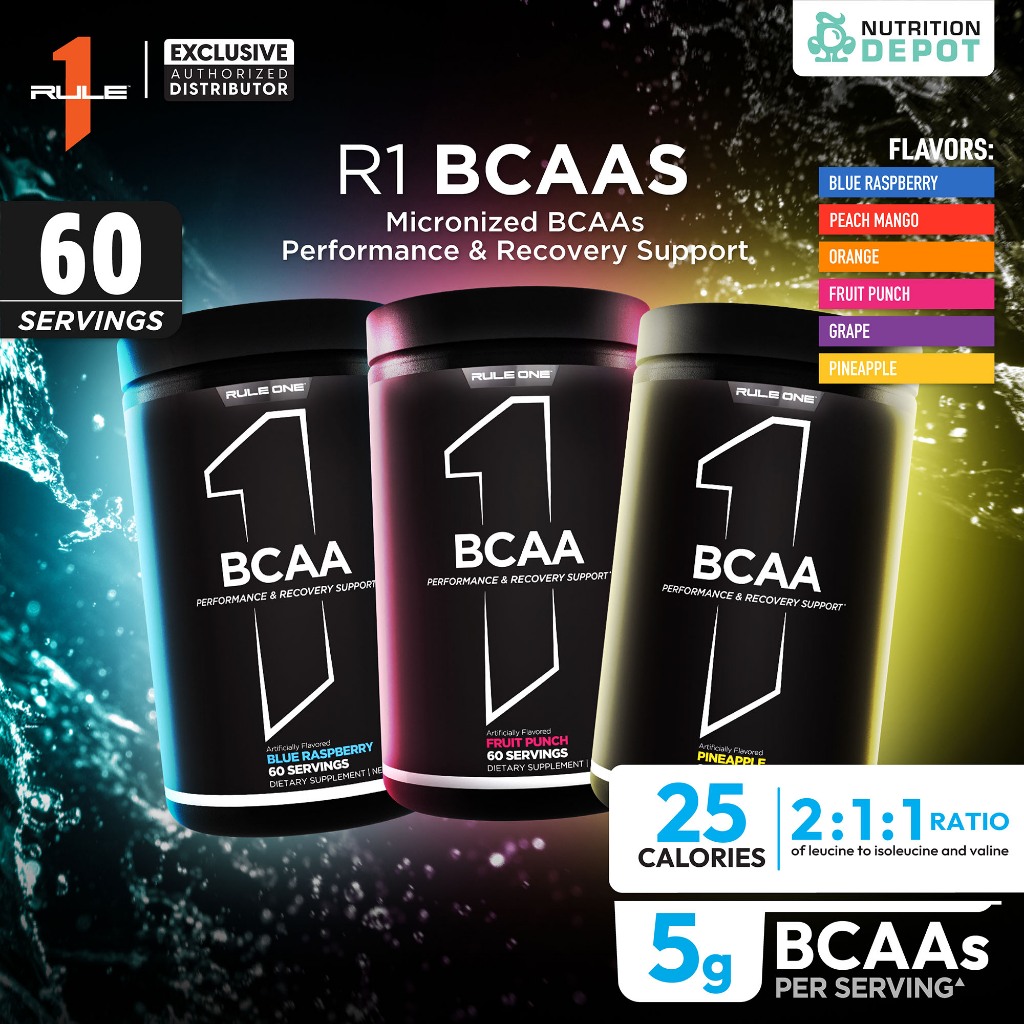 Rule1 Micronized BCAA 60 Servings -  กรดอะมิโนป้องกันการสลายตัวของกล้ามเนื้อ