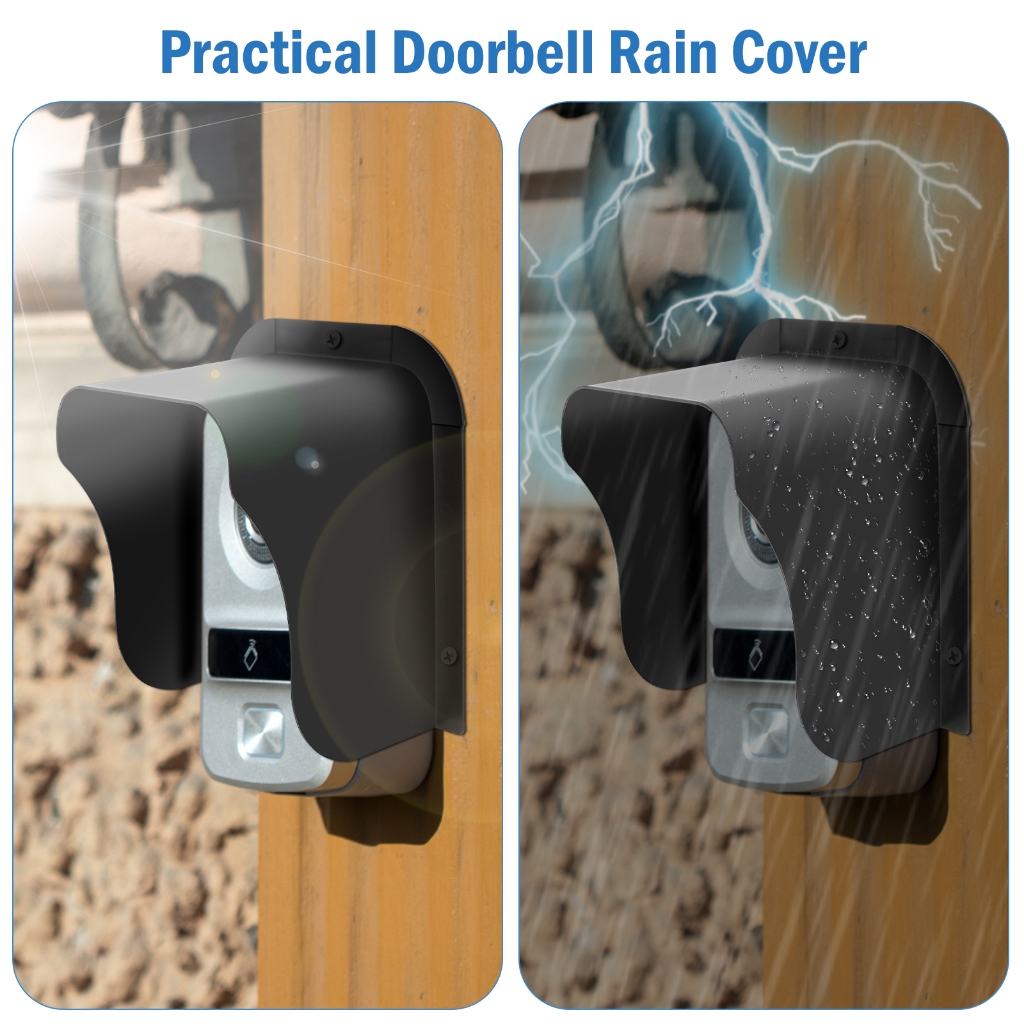 Doorbell Rain Cover Metal Ring Doorbell Cover with Screwdriver and Screws Waterproof Doorbell Protec