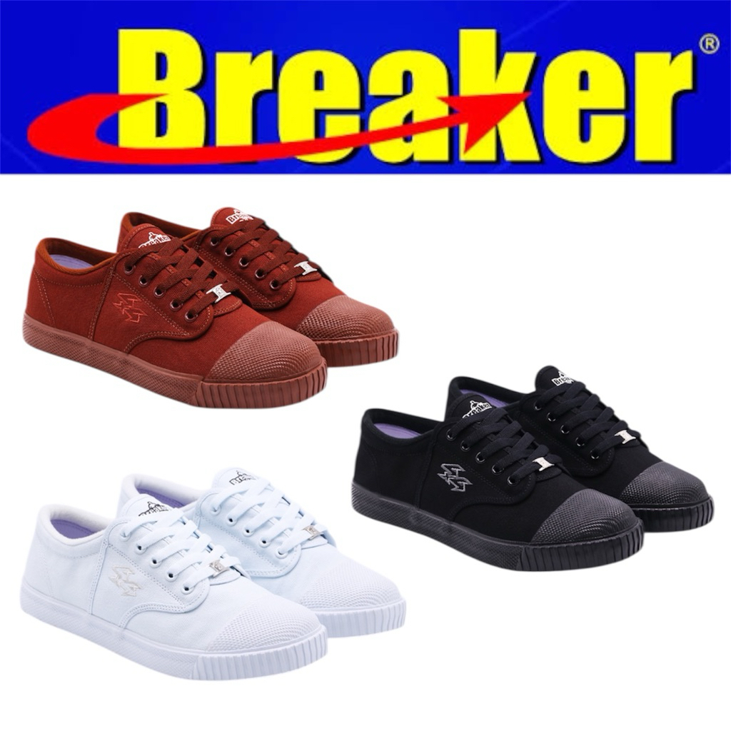 Breaker 4x4 รองเท้าผ้าใบนักเรียน เบรกเกอร์ 4x4 รองเท้าผ้าใบนักเรียนชาย ,นักเรียนหหญิง