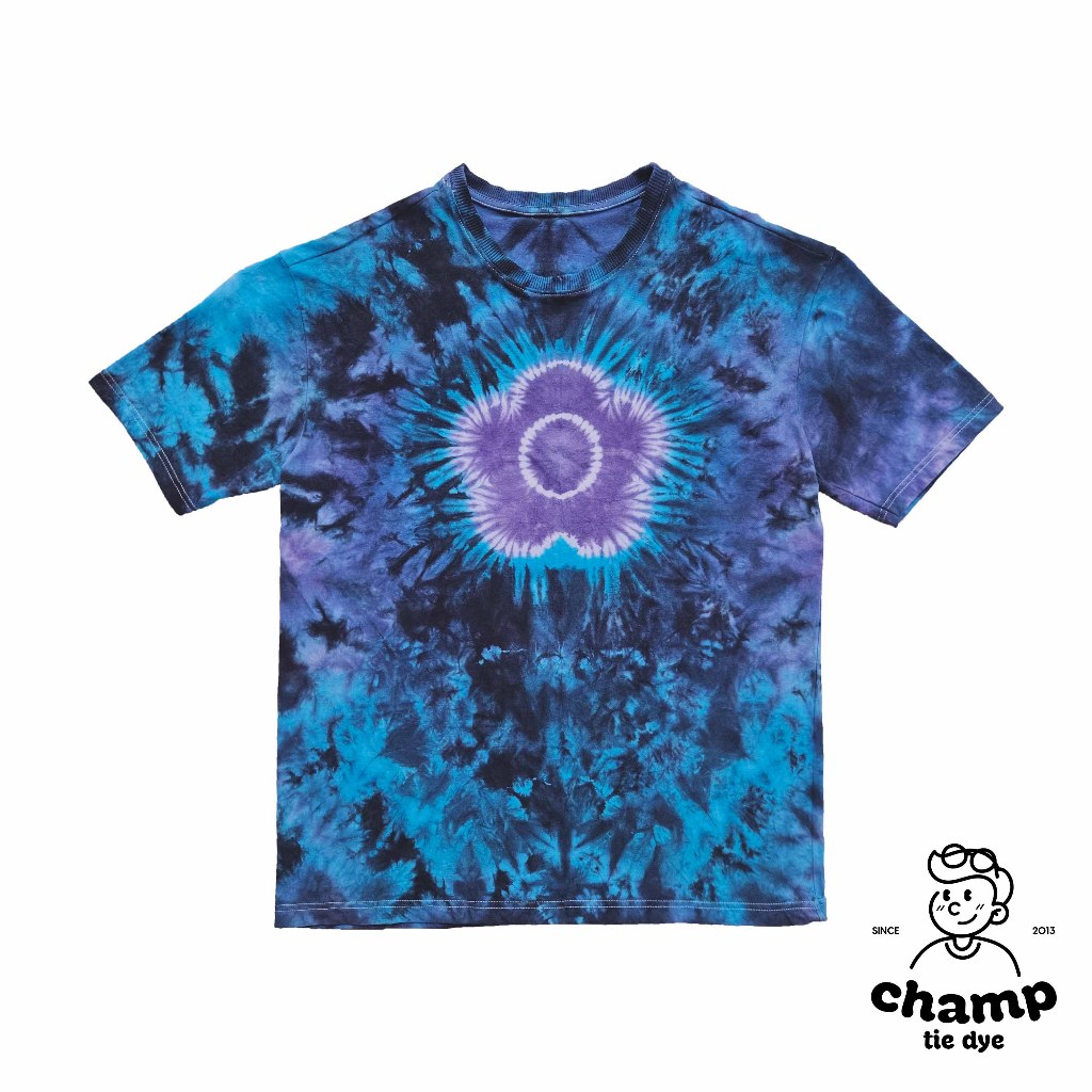 เสื้อยืดมัดย้อมลายดอกไม้ Unisex Tie Dye Flowers Oversized  Kids T-shirt Crop Top