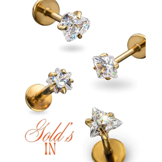 CZ Prong Titanium Flatback Earring (1ชิ้น)