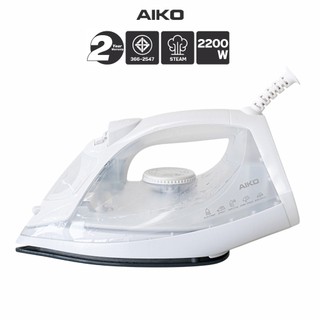 AIKO AK-007A สีขาว เตารีดไอน้ำ STEAM IRON Ceramic Soleplate 2200W