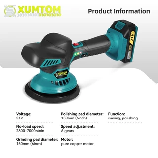Makita 6 นิ้ว เครื่องขัดสีรถ 999V เครื่องขัดสีรถยนต์ ขัดเงารถยนต์ ปรับได้ 8ระดับ ขัดสี แผ่นขัด 4 แบบฟรี
