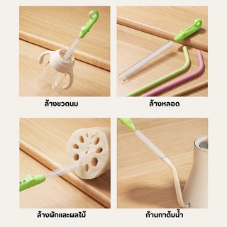 แปรงล้างหลอด / ขวดนม ด้ามจระเข้ แปรงทำความสะอาด ยาว 21ซม. ขนแปรงนุ่ม